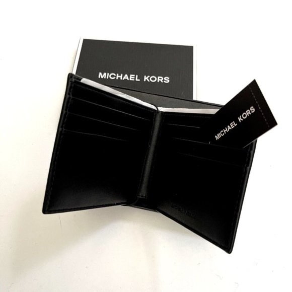 Michael Kors Slim Billfold Men's Wallet 2pc Gift Set Black Brown Boxed Holiday - Picture 12 of 14